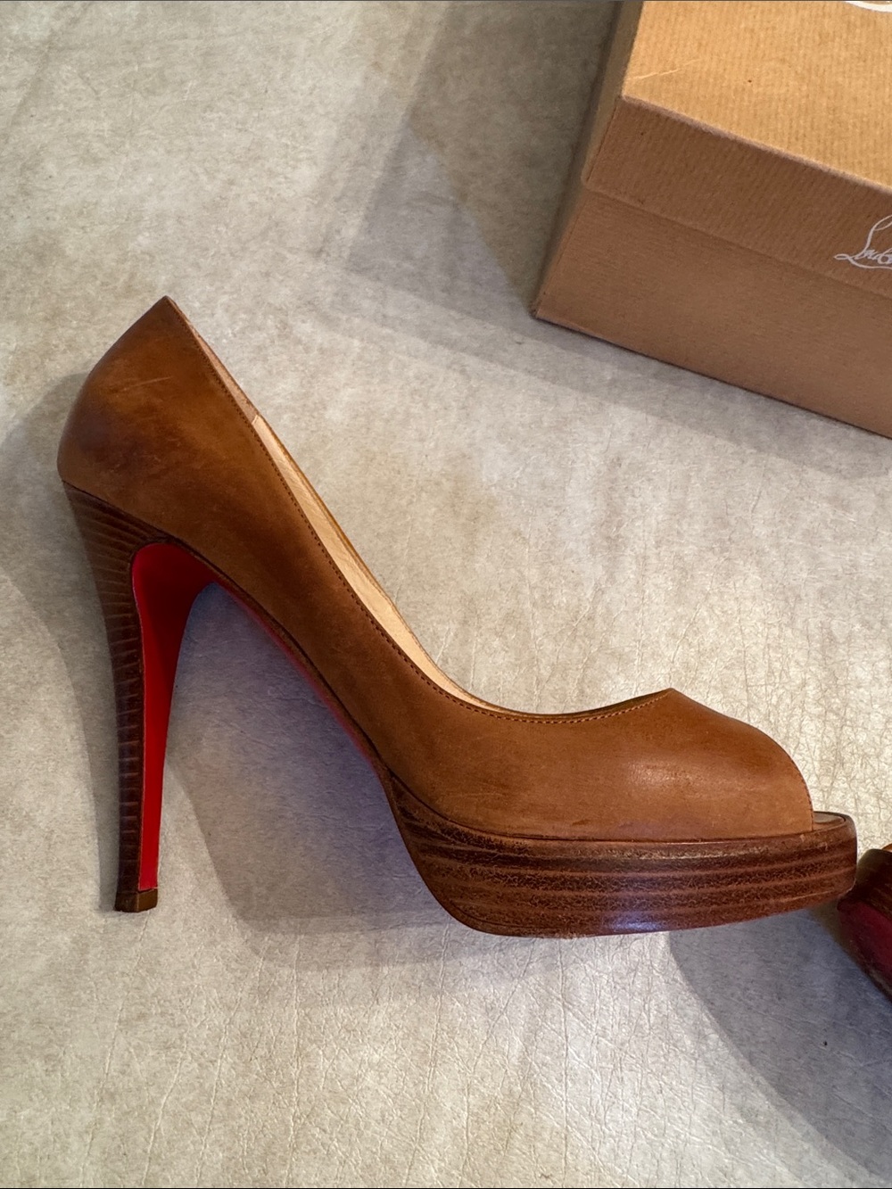 Christian Louboutin Brown Platform Pump - Picture 8 of 9